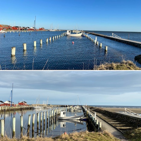 Varierende vandstand på havnen i Øster Hurup