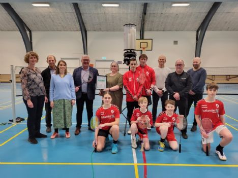 Indvielse af ny boldkanon i Arden Hallerne