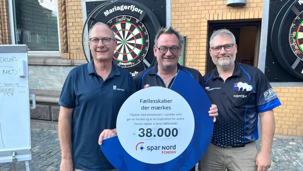 38.000 kr. sikrer Mariagerfjord Dartklubbens ungdomsarbejde