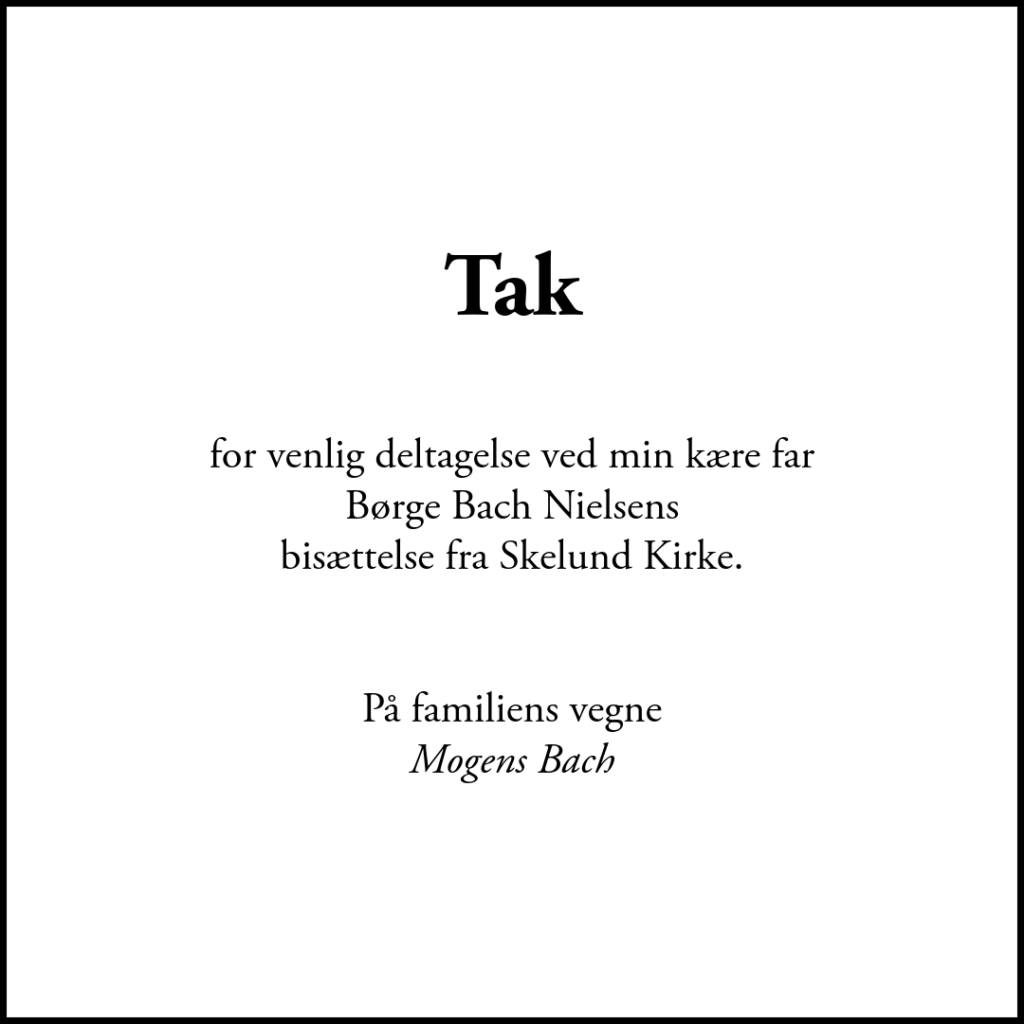 Skabelon doedsannoncer 18 John Bonderup tak