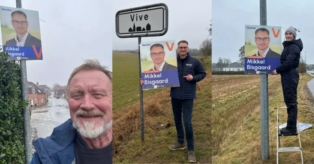 Venstre-kandidat i gang med valgplakater i hele Mariagerfjord