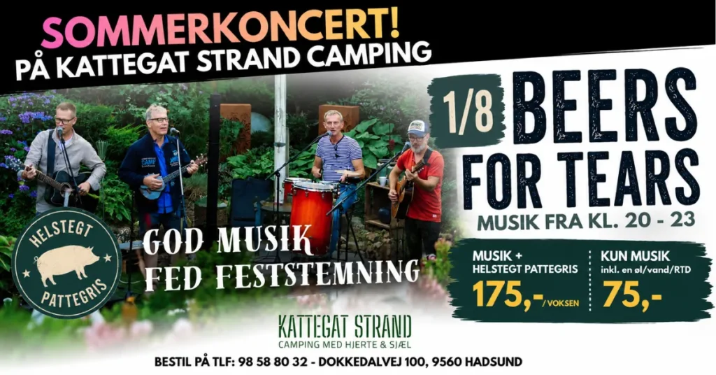 Sommerkoncert med helstegt pattegris på Kattegat Strand Camping