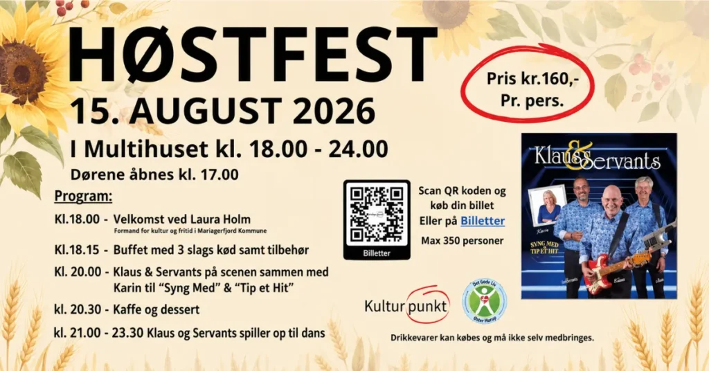 Høstfest i Øster Hurup byder på buffet, fællessang og dans